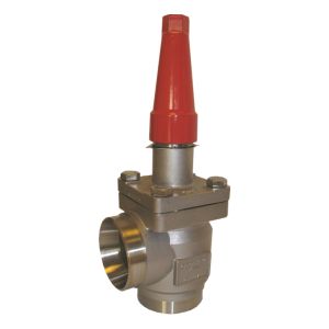 148B6126 Danfoss Shut-off valve (stainless steel), SVA-S SS 125, Angle 5 DIN butt-weld w/ seal cap