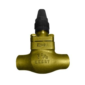 Henry Brass Packed Globe Shut-Off Valve with Seal Cap.
