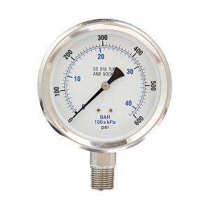 301D-204F PIC Gauge 2"  Dry Stainless Gauge 0 to 160 PSI 1/4"  Lower Connection