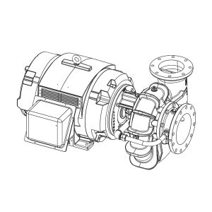 8H-75/1800-10 Cornell Pump, 8H Electric Close Coupled, 75 HP, 1800 RPM with TEFC Premium Efficiency 3 Phase Motor