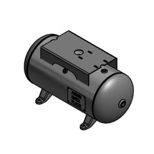 A10024 Samuel Horizontal Air Receiver | 12 Gallons | 200 PSI-Powder-None-Black | 175 SCFM Tank Kit - Gauge, SRV, & Ball Valve