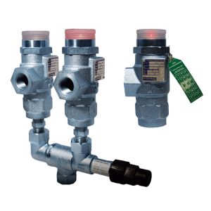 Hansen H5601 Pressure Relief Valves with Pop-Eye - image of dual and single pressure relief valves.