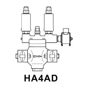 HA4ADMZ Hansen Dual Pressure Regulators with Electric Motor - Diagram image of HA4AD