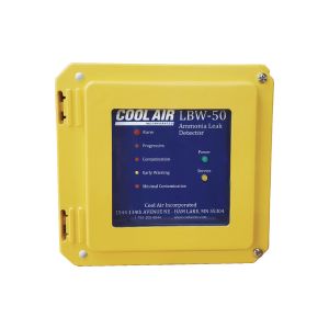 LBW-50-RLV Cool Air Inc. Ammonia Detector, Relief Line Vent (RLV), Solid State Sensor, 0-1000 ppm, 3 output relay contacts, 115 VAC - front view