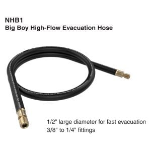 NHB1 NAVAC Black Evacuation Hose, 6' Long, 1/2