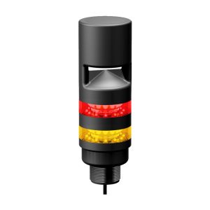 REM-1L=RED,FLASH-2L=YELLOW,FLASH-SW Cool Air Inc. Remote Alarm Strobe and Horn, Red and Yellow LEDs, Flashing, 24 VDC, 99 dB Horn, Silence/Test Toggle Switch
