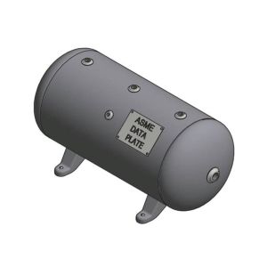 A10023 Samuel Horizontal Air Receiver | 12 Gallons | 200 PSI-Enamel-None-Black | 175 SCFM Tank Kit - Gauge, SRV, & Ball Valve