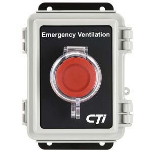 SB-EV1 CTI Emergency Ventilation Pushbutton Switch 120VAC NC/NO Contacts, NEMA 4x Polycarbonate Enclosure