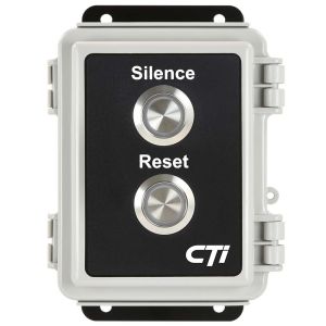 SB-SR1 CTI Remote Silence and Reset Switch 24VDC LED Lit Momentary 24VDC Out NEMA 4 Polycarbonate Enclosure