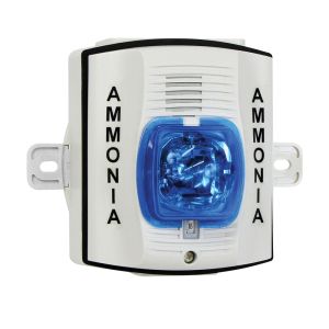 SHA-120-A-BLUE CTI Horn/strobe 120VAC, White Body, Blue Lens, Weather Proof Mounting Backbox Labeled 