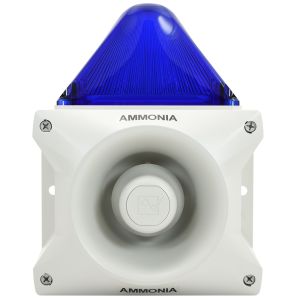 SHA-PAX-110-120-BLUE CTI Horn/strobe 120VAC 110 Db 80 Tones with 4 Inputs White Body Blue Lens, Weather Proof Enclosure